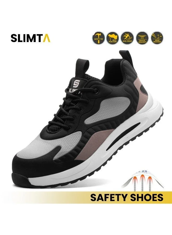 SLIMTA Safety Toe Work Shoes Industrial Protective Sneakers (Black, Unisex) 3a76b
