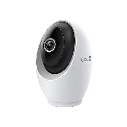 4K Indoor Pan-Tilt Security Camera with AI Motion Tracking and Facial Recognition for Home Monitoring (White, 1 Unit) 1p0kp