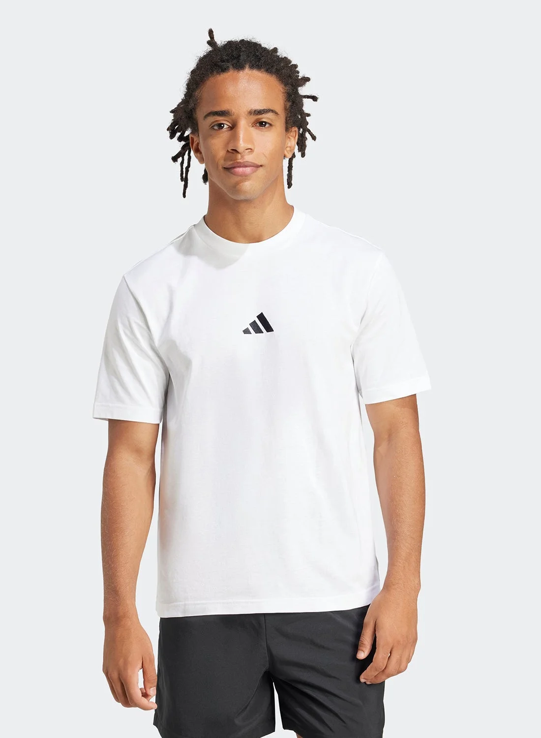 Sport Essential Small Logo T-Shirt Premium Cotton Crew Neck Tee For Men (Black, Medium) 740ri