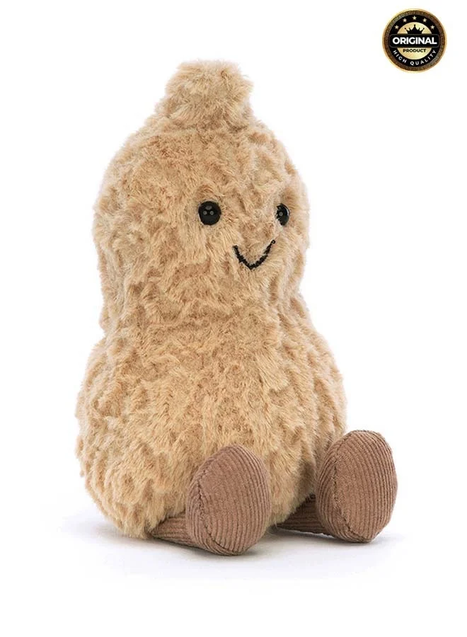 Premium Soft Peanut Plush Toy with Corduroy Legs and Smiley Face (15cm) for Kids and Home Decor 7v7dt