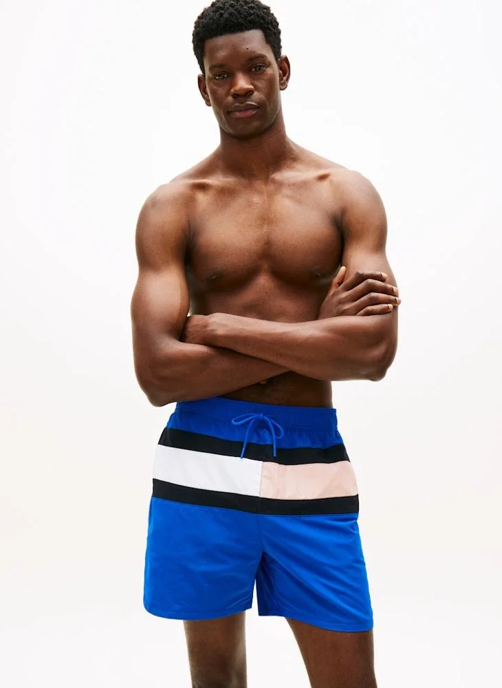 Premium Colour-Blocked Mid Length Swim Shorts (Men, Solid, Medium) 25r27