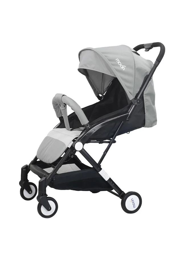 Moon Compact Cabin Stroller Lightweight Foldable Travel Pushchair (Light Grey, 15 kg Capacity) hlnnn