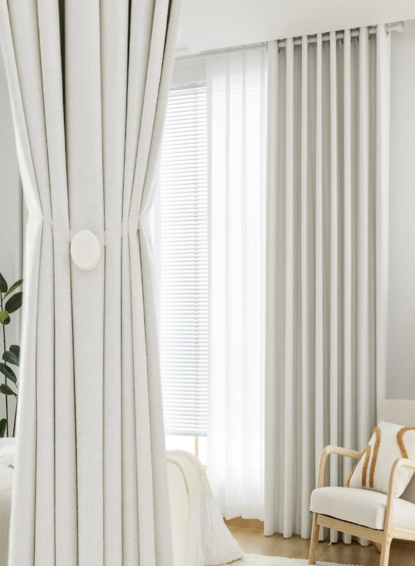 Golden Homee Elegant Linen Blackout Curtain Noise-Reducing Thermal Insulated Window Drape (Black, 140 x 240 cm) nk3lh
