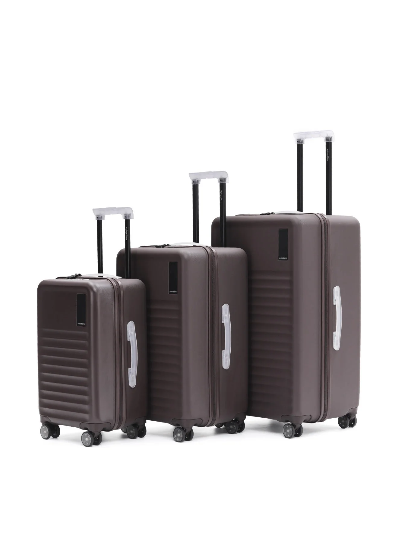 Premium Hardshell Trunk Luggage Set 3-Piece Travel Suitcase Collection with TSA Lock and Silent Wheels (Brown, 40L + 70L + 105L) hl1zm