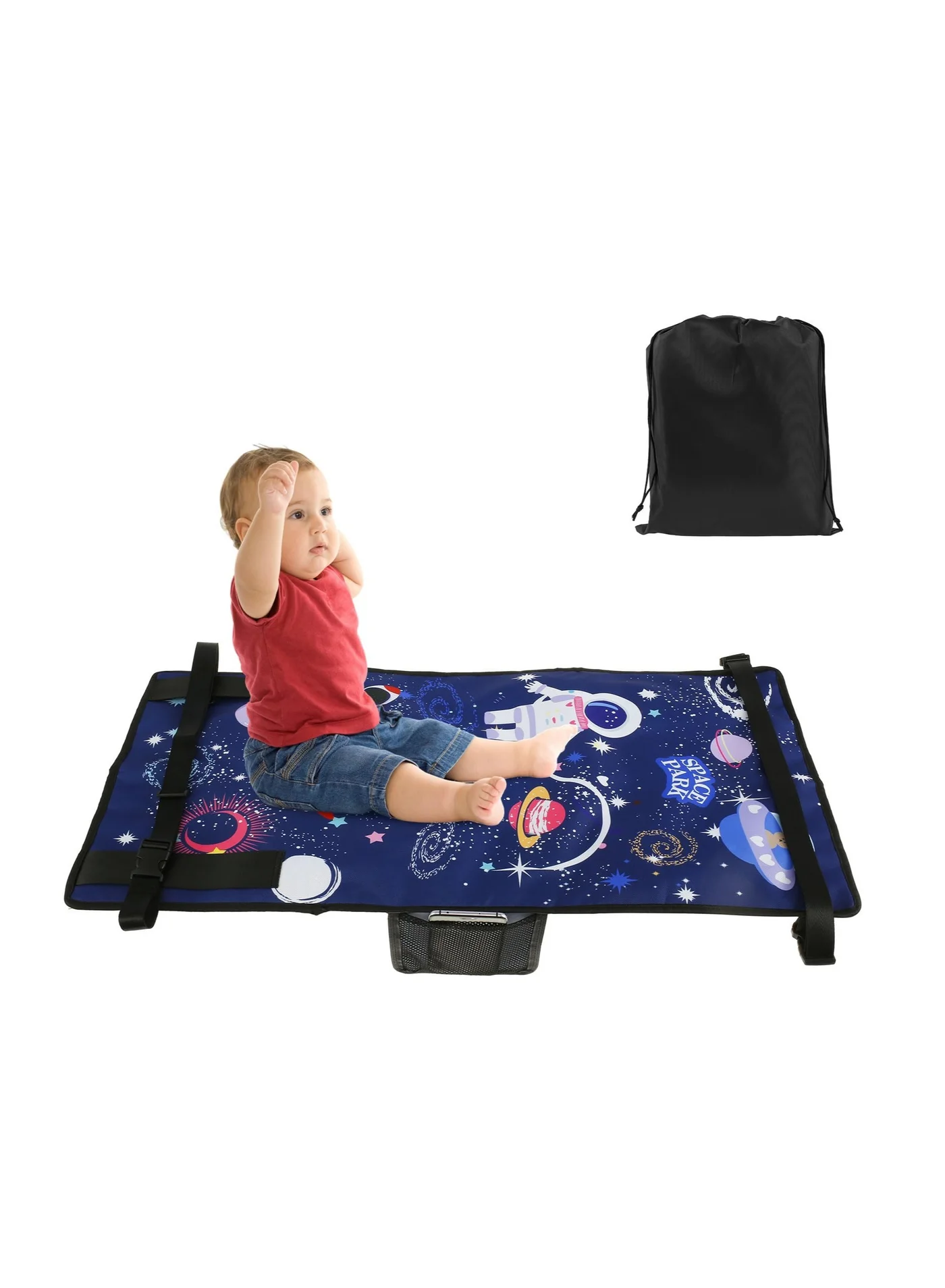 Excefore Portable Toddler Airplane Seat Extender and Travel Bed (Blue, 78 cm x 45 cm) 4d154