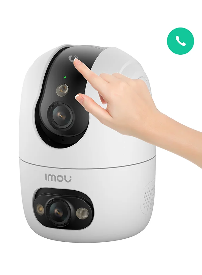 Premium Dual-Lens Indoor Security Camera 10MP 3K Smart Tracking Wi-Fi 6 CCTV (White, 1 Unit) 6mjby