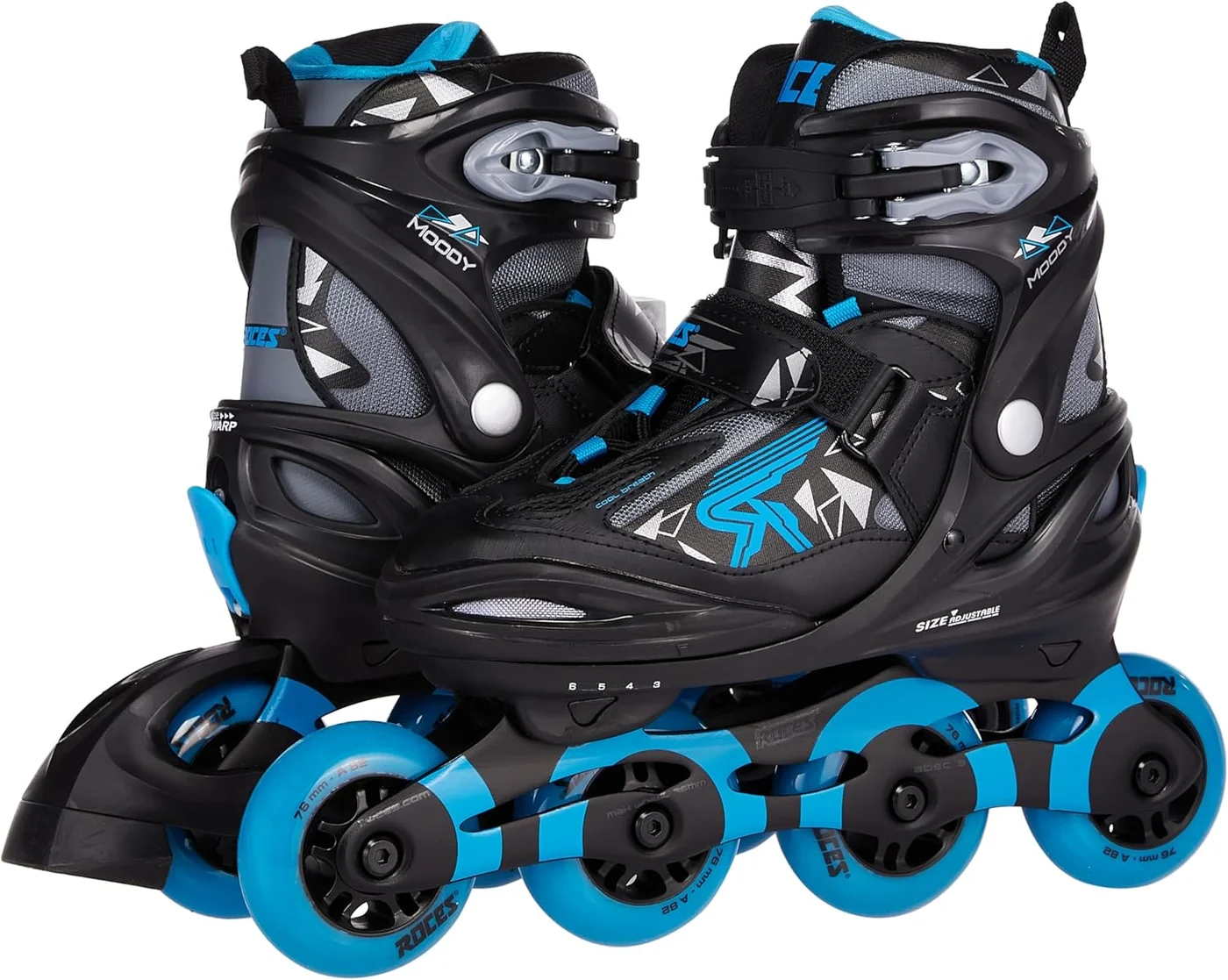 Adjustable Inline Skates for Kids Premium Roller Blades with Anatomical Padding and 72mm Wheels (Black/Astro Blue, EU 38¨C41) qa92x