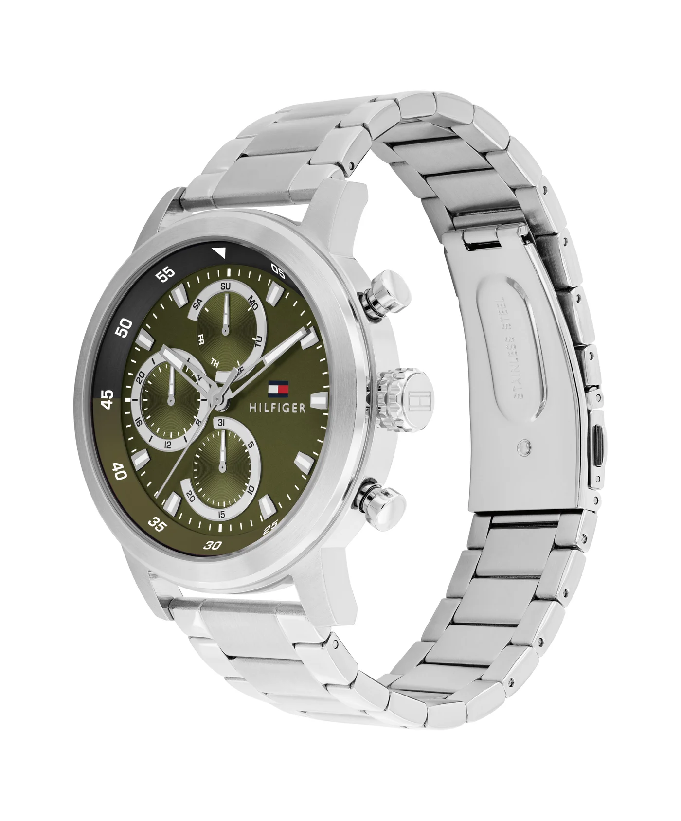 Premium Multifunction Men's Quartz Watch Stainless Steel Case (Silver, 42mm) ha3ex