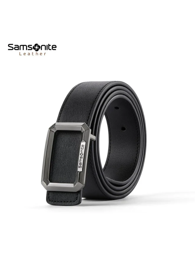 Premium Genuine Leather Business Belt for Men Classic Buckle Waist Strap (Black, 120 cm) cpf87