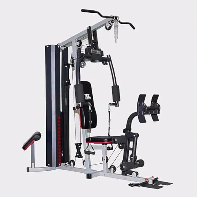 Rayihni Multi Functional Home Gym Equipment Full Body Workout Machine with Leg Press and Adjustable Seat (68 kg) oxx87