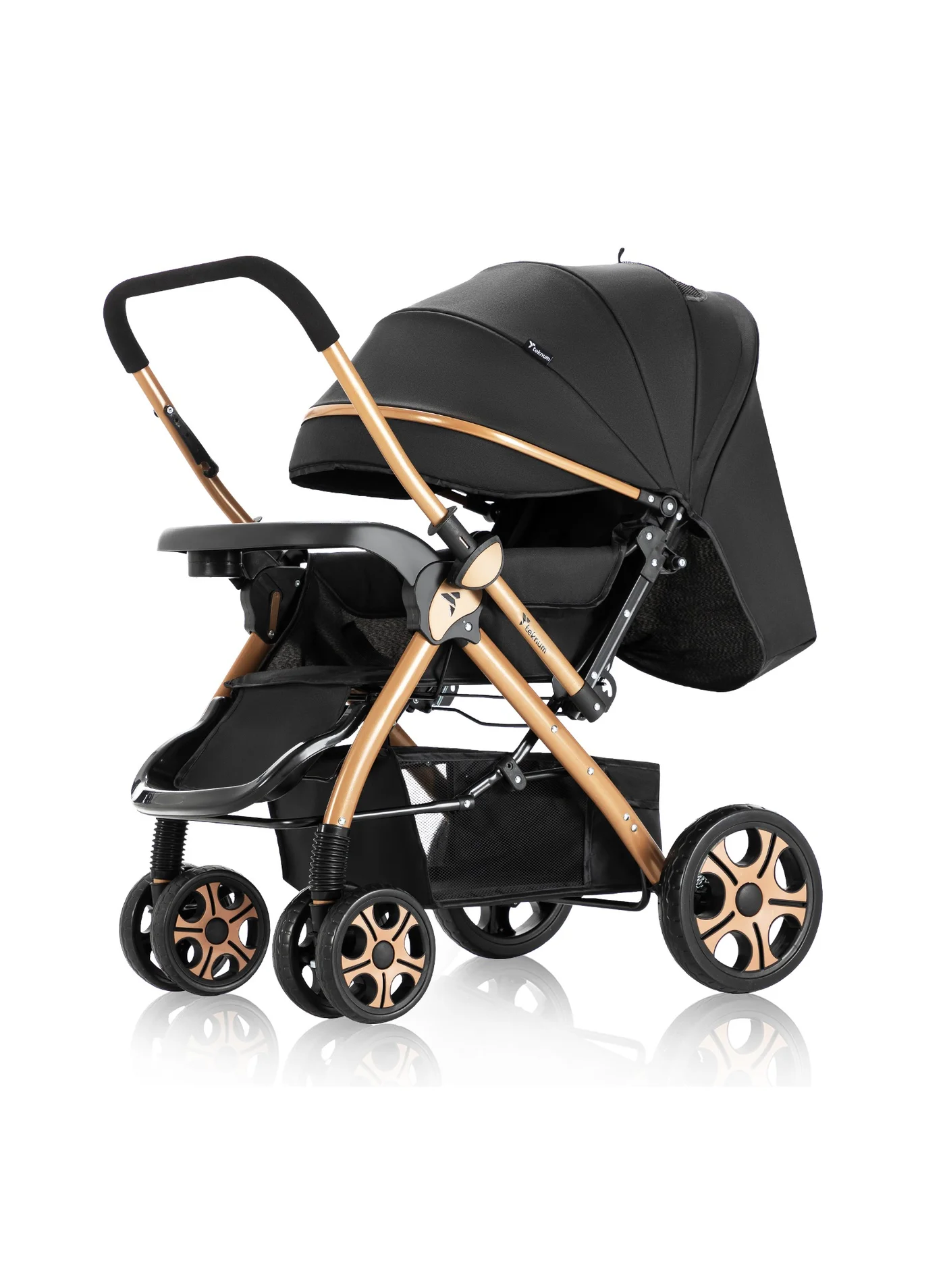 TEKNUM Reversible Trip2 Stroller with Extra-Wide Canopy (Black, One Size) 1hgsk