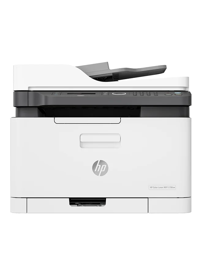Premium Color Laser Multifunction Printer 4-in-1 Print Copy Scan Fax (White, 30.8x42.1x42.4cm) izgnf