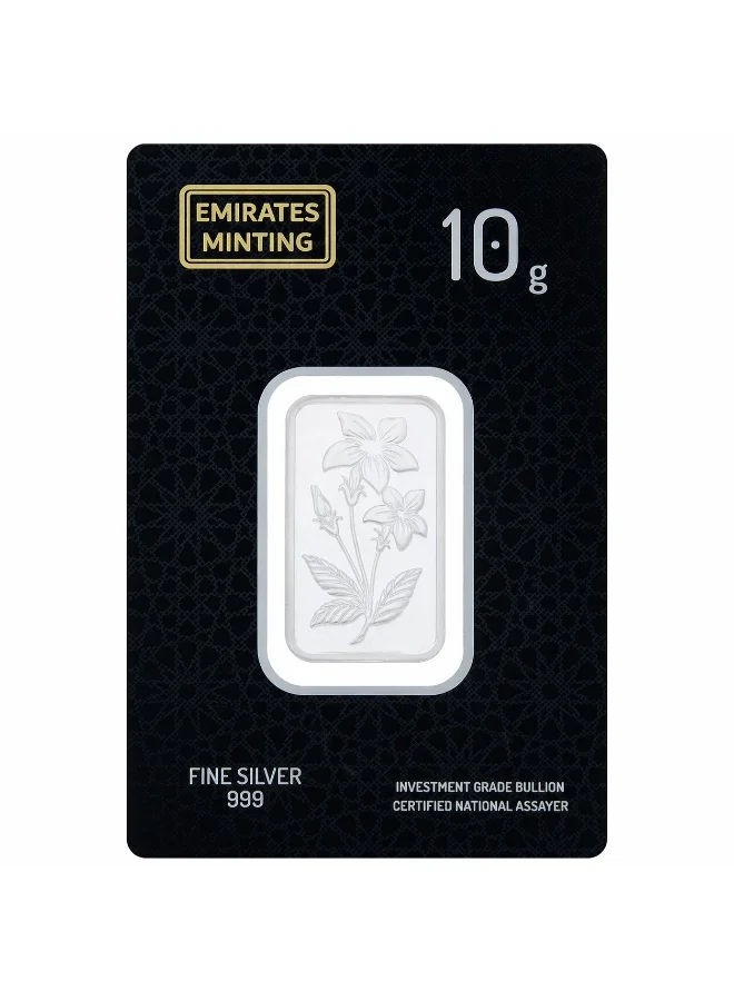 Emirates Minting Floral Silver Bar 999 Purity (10 g) xn64f