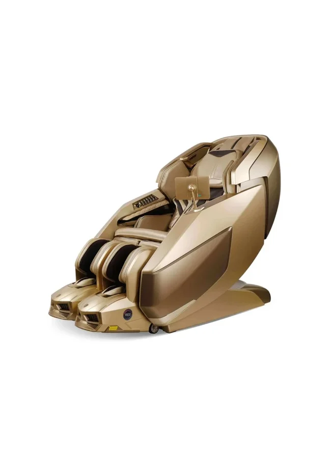Premium AI Robotic Full Body Massage Chair with 6D Dual Mechanism and Heat Therapy (Golden, 150cm x 80cm x 120cm) 96prz