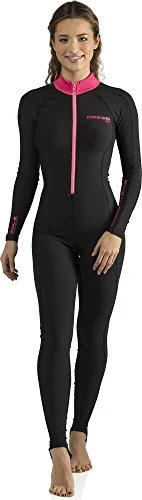 Premium Full Body Rash Guard Swimsuit for Water Sports (Black/Pink, L) c3bft