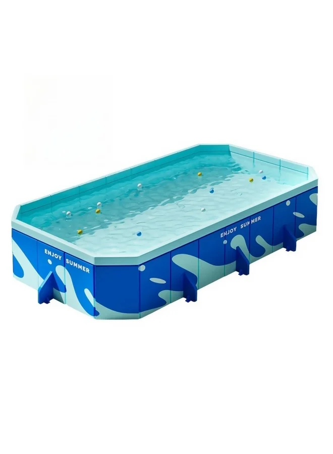 GGEROU Portable Folding Swimming Pool Premium PVC Oversized Family Pool for Indoor and Outdoor Garden Use (320 x 185 x 50 cm) xzkdq