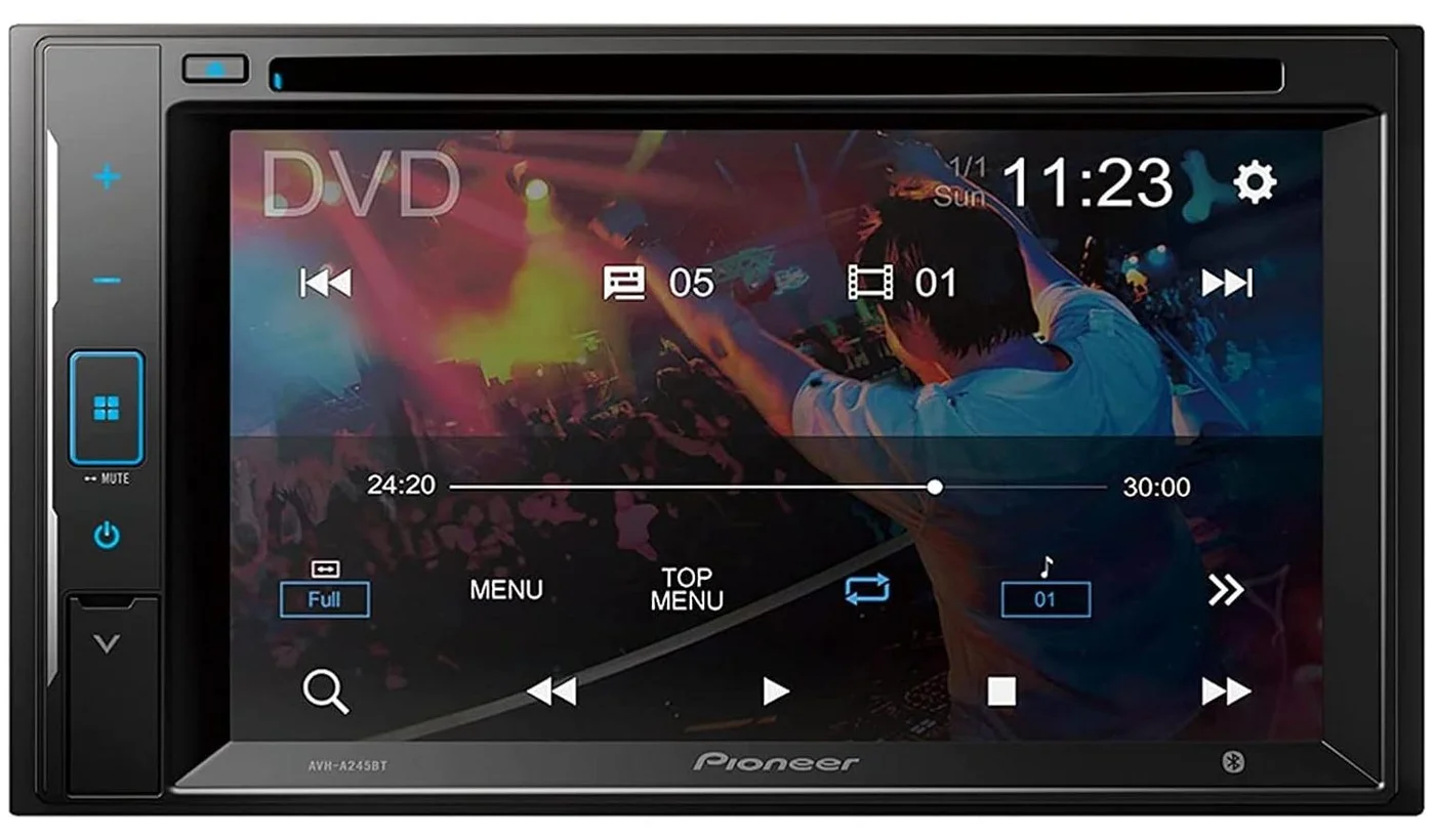 Premium In-Dash Double-DIN Digital Media AV Receiver with 6.2-inch WVGA Touchscreen Display for Car Entertainment 6jpak