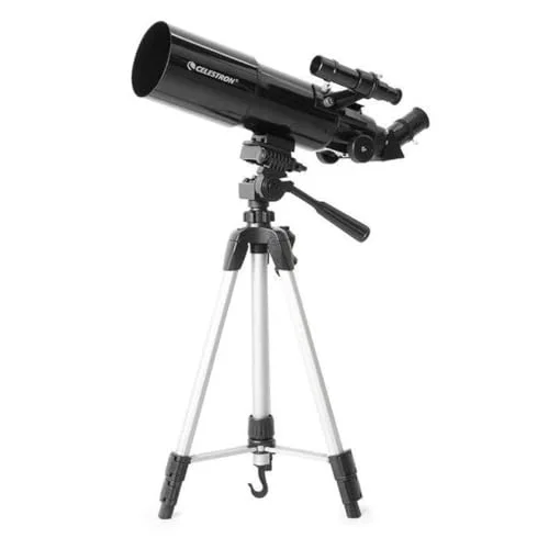Portable Refractor Telescope with 80mm Aperture and Fully-Coated Glass Optics (Includes Tripod, Smartphone Adapter, and Backpack) d2oio