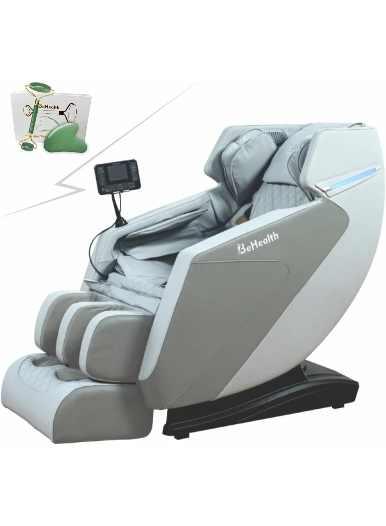 BeHealth Premium Full Body Massage Chair with Zero Gravity Heating Therapy and Bluetooth Speakers (Black, 150 cm) myb6p