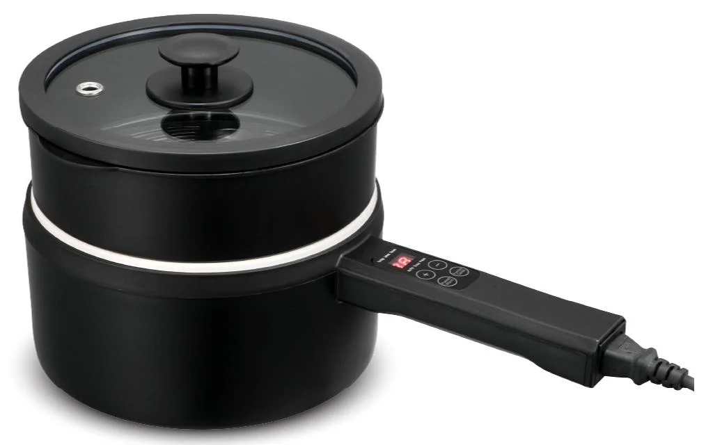 Impex Electric Multi-Functional Cooking Pan with Non-Stick Ceramic Coating and Steamer Bowl (Black, 1.8 L) 80v6e