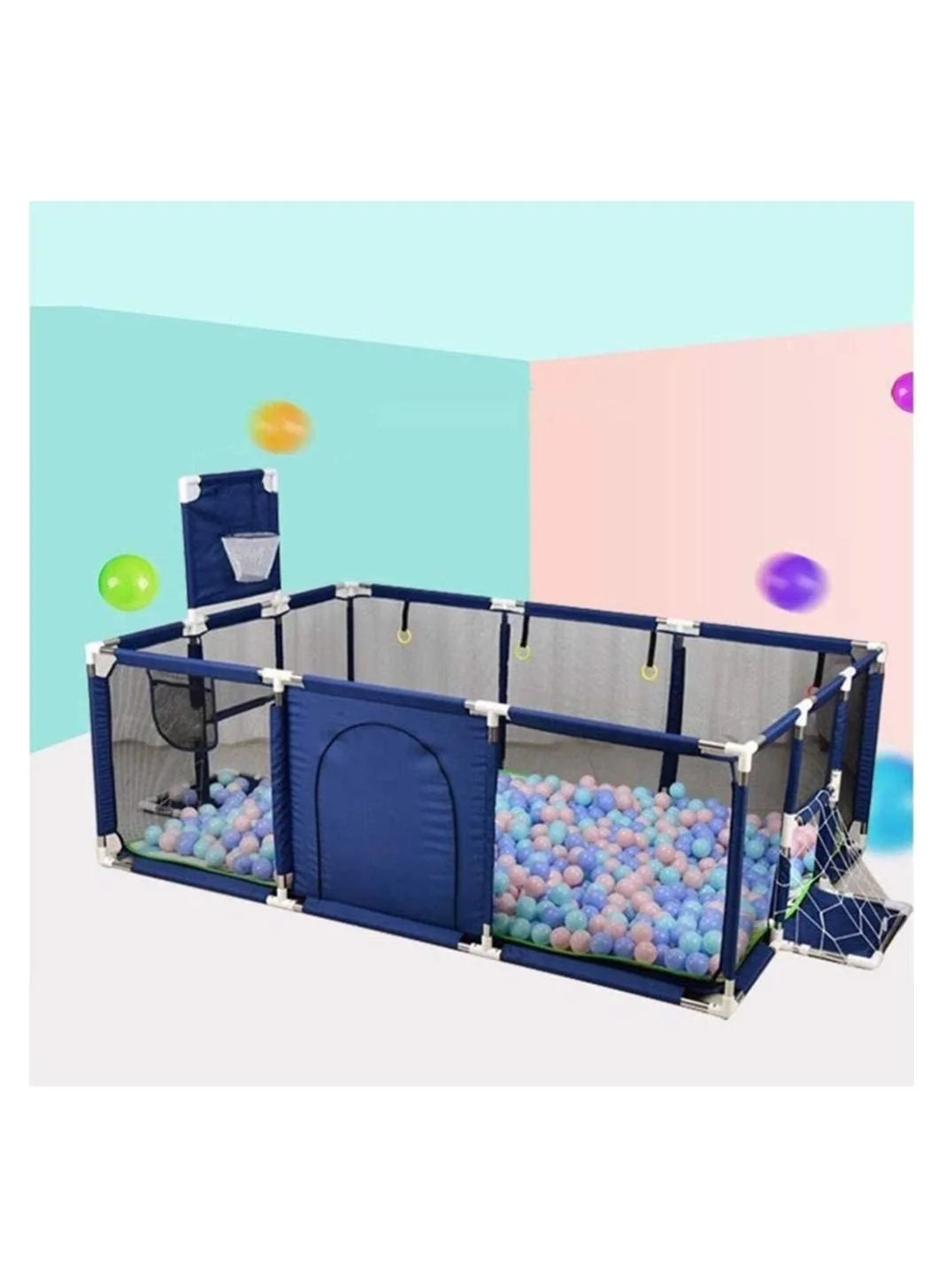 DubaiGallery Rectangular Kids Playpen with Safety Gate and Fence (Portable, 120cm x 150cm) p99q0