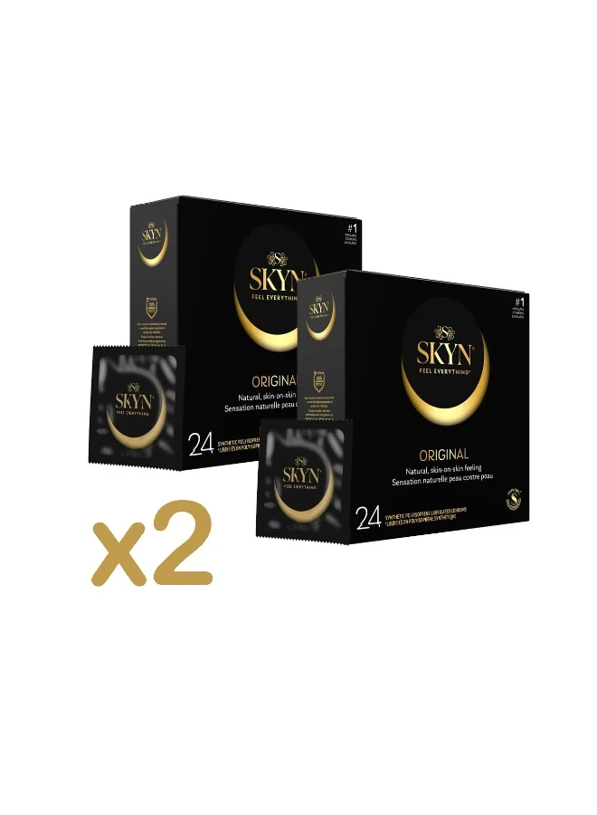 SKYN Premium Non-Latex Lubricated Condoms for Natural Sensation (48-Piece Pack) ohr75