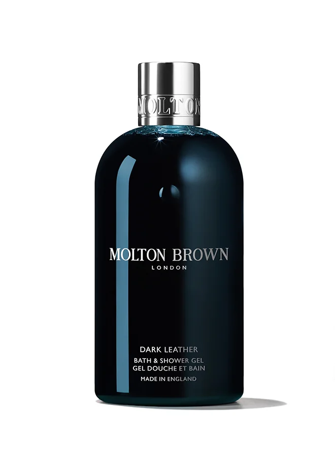 Premium Dark Leather Bath & Shower Gel (300 mL) - Moisturizing Body Wash for Men and Women htkso