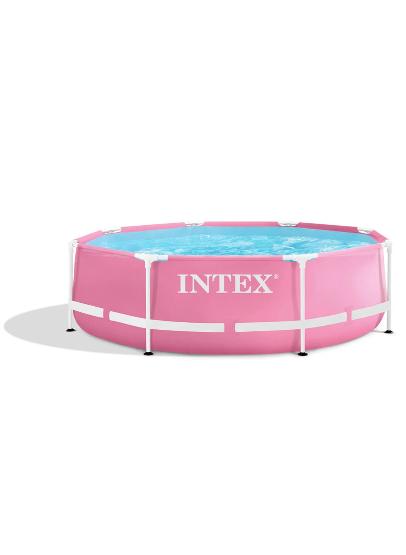 Premium Above Ground Swimming Pool with Metal Frame (Pink, 244 cm x 76 cm) whrk5