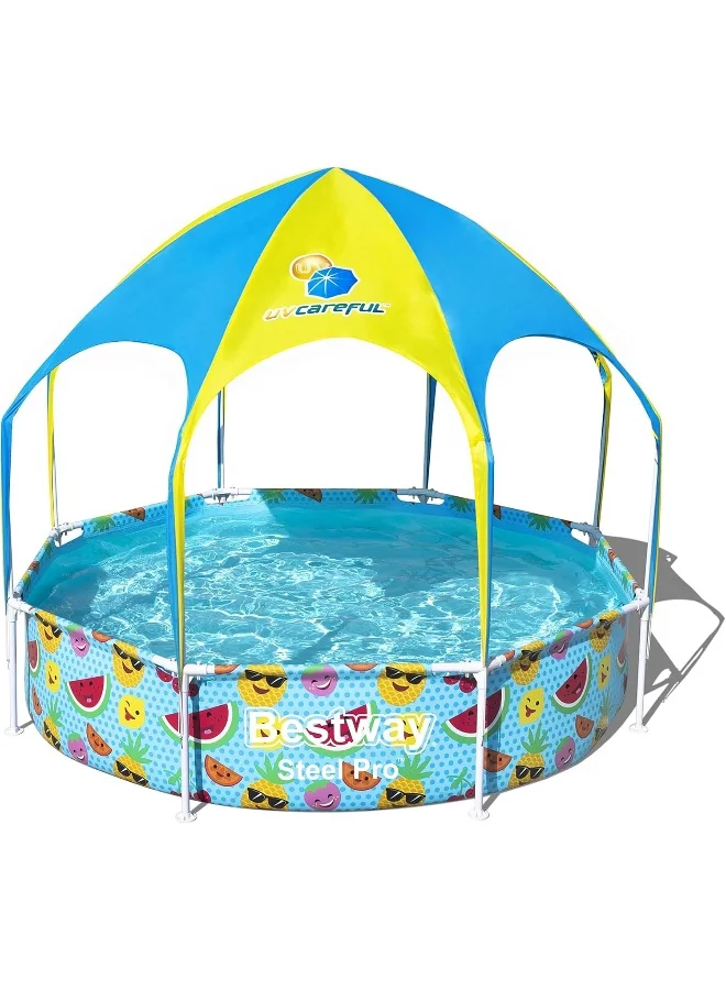 Steel Pro Splash-in-Shade Play Pool with UV Protection Canopy (244cm x 51cm) v2mgs