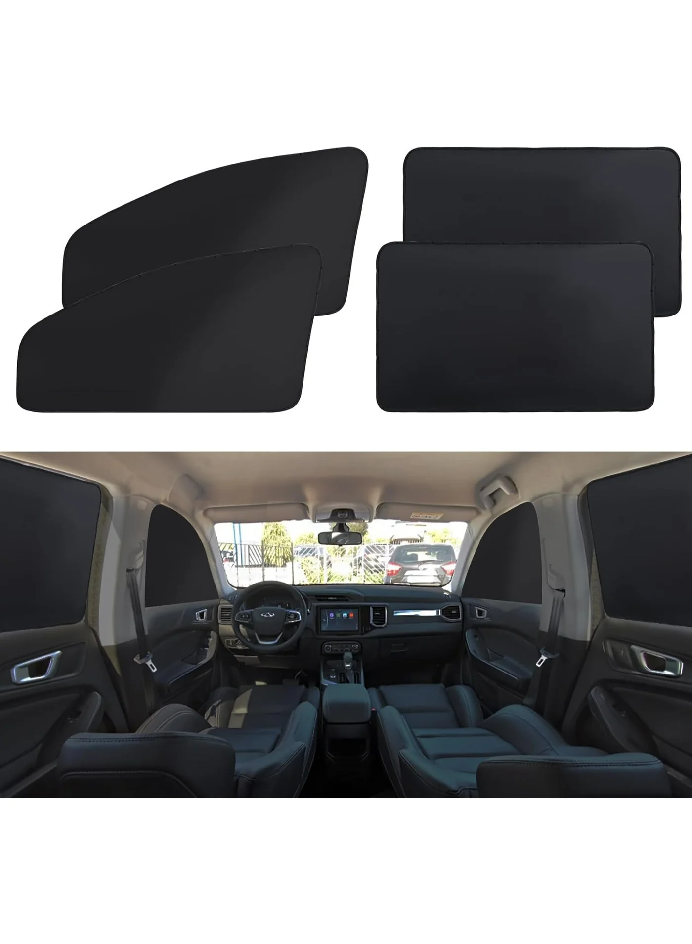 HaDoii Magnetic Car Privacy Curtains Blackout Window Shades for Sun Protection and Interior Cooling (4 Pieces, Universal Fit) 8sta3