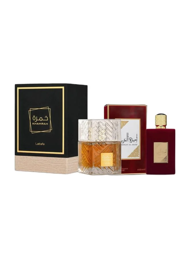 Lattafa Ameerat Al Arab and Khamrah Eau de Parfum Fragrance Set (2 x 100 mL) 1oafr