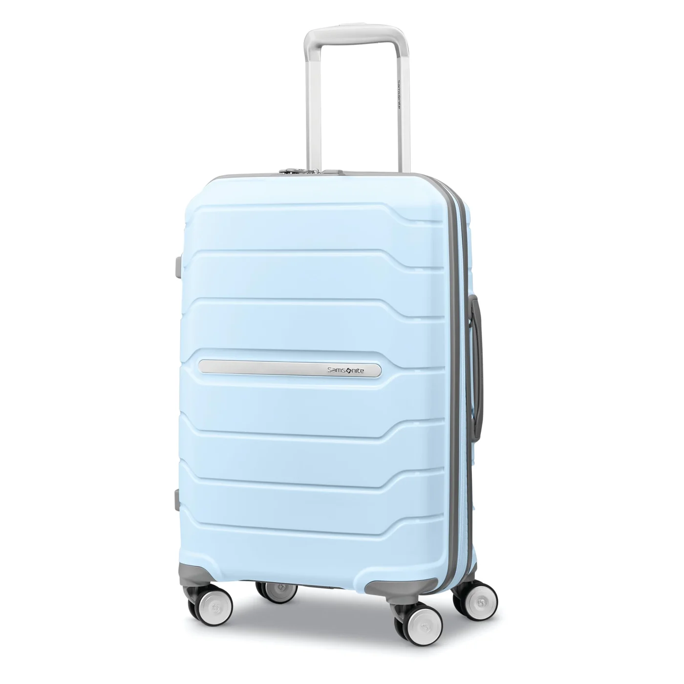 Premium Hardside Carry-On Luggage with Spinner Wheels Expandable Travel Suitcase (Sky Blue, 55 cm) 2ni3a