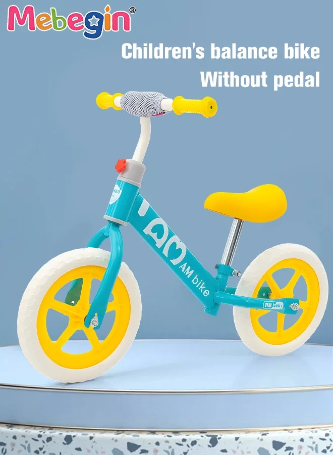 MEBEGIN Kids Balance Bike Lightweight Training Bicycle with Adjustable Handlebar and Soft Seat (Steel, Toddler) crj6t