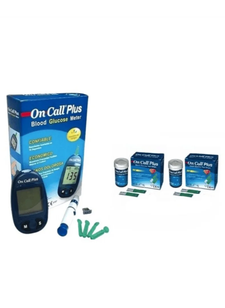 Blood Glucose Monitoring Kit with 100 Test Strips (Premium Diagnostic Device for Home Use) 96d4i
