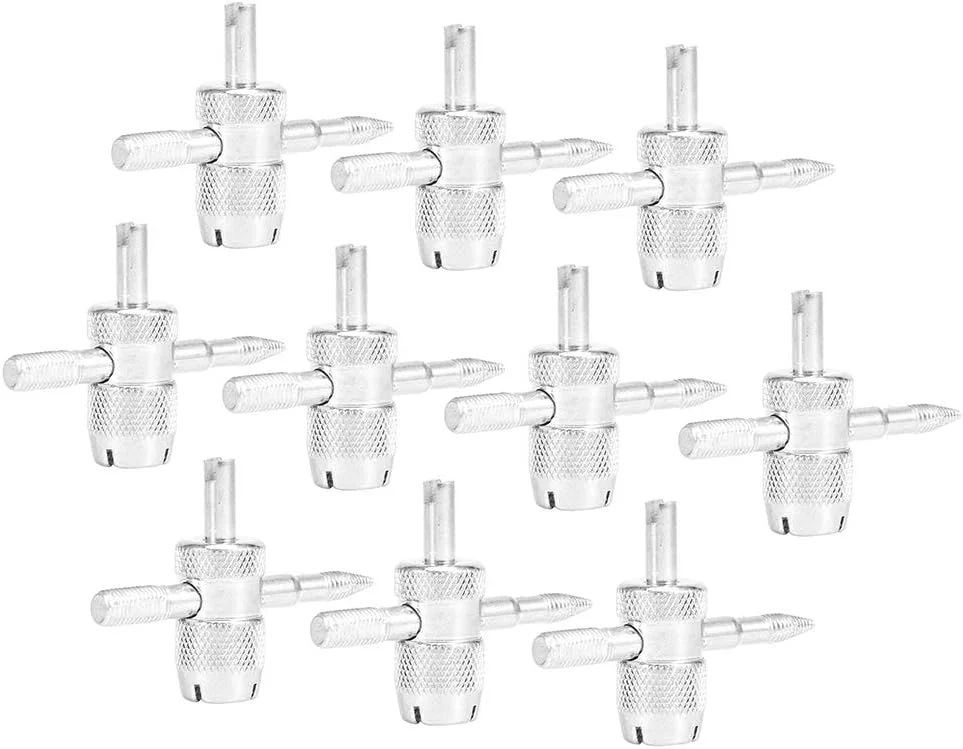 Woobles Tire Valve Core Remover Tool Kit (Aluminum Alloy, 10-Piece Set) for Automotive Vehicle Maintenance 7ew8k