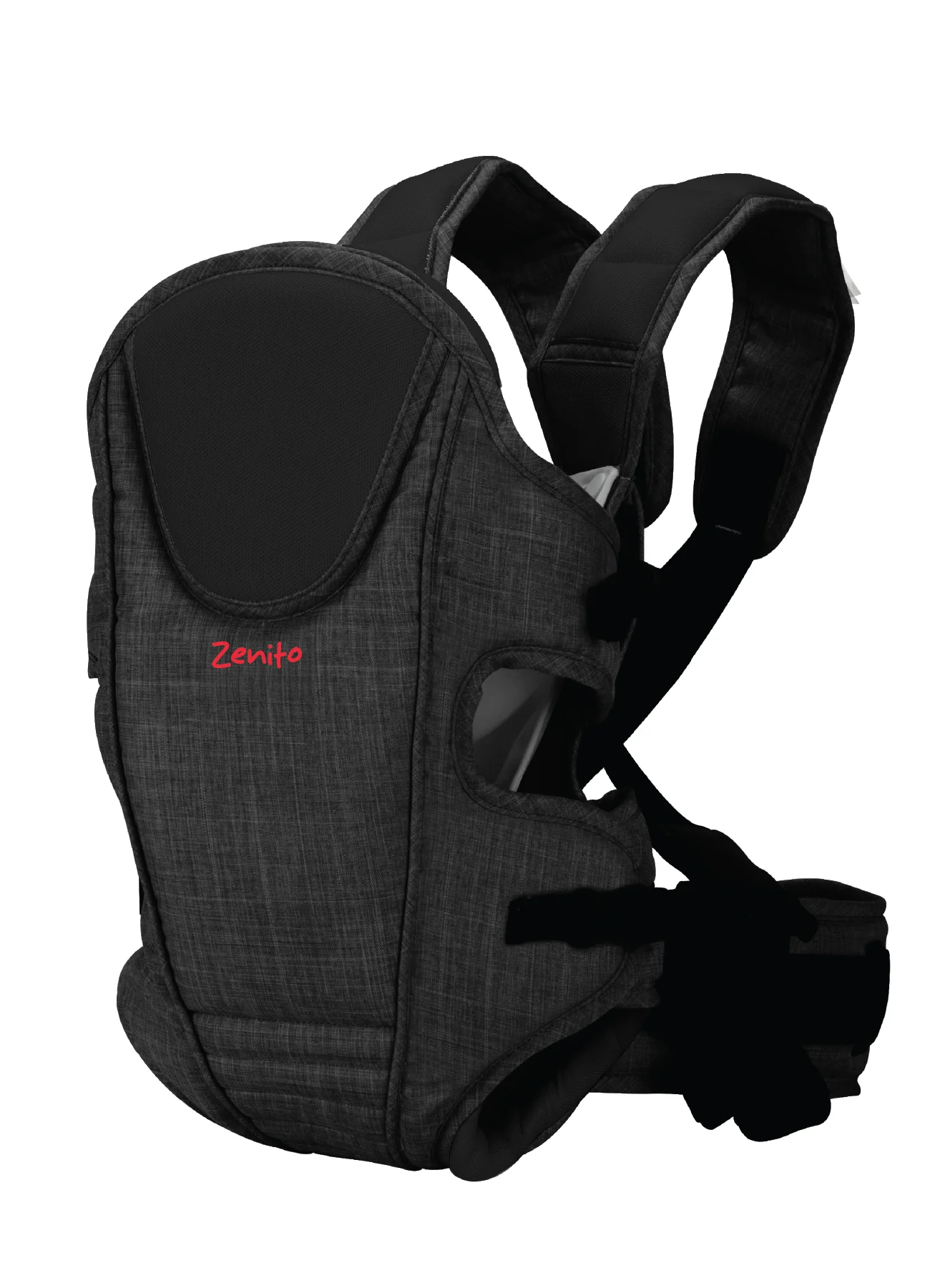 Zenito Ergonomic 3-in-1 Baby Travel Carrier with Adjustable Headrest (Black, 3-18 Months) vf2tl