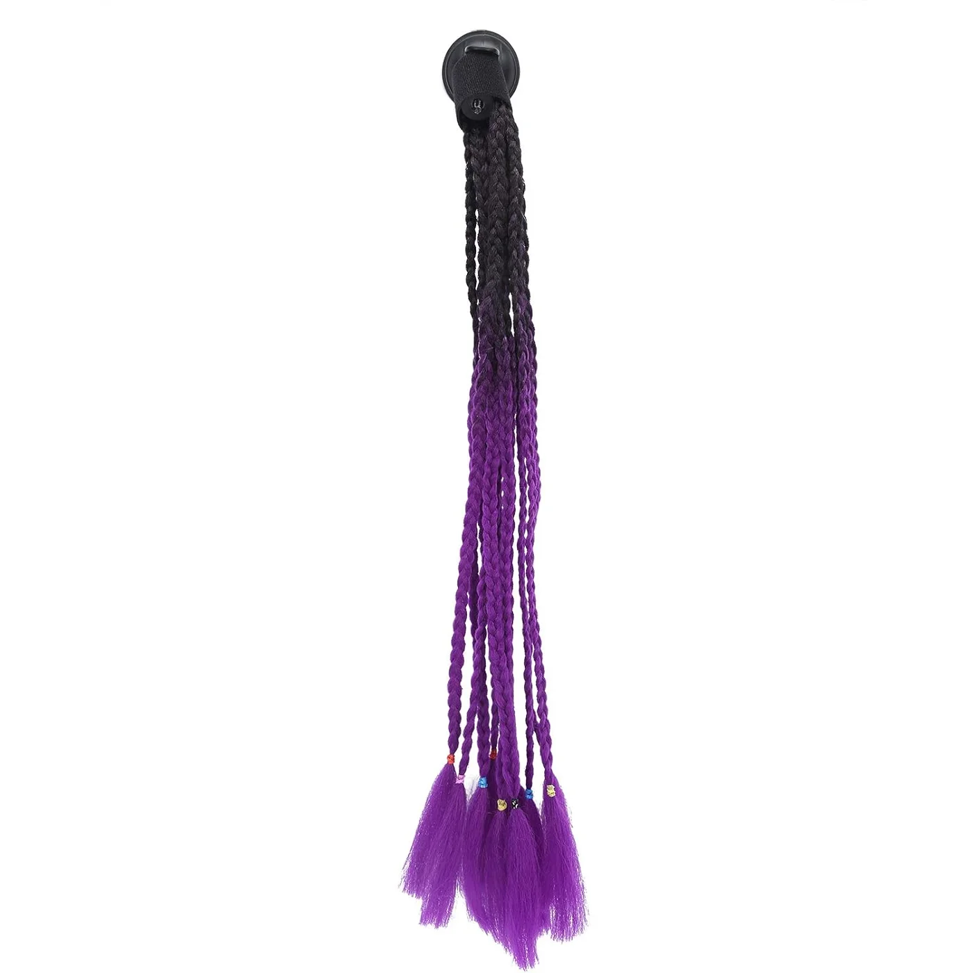 Premium Motorcycle Helmet Pigtails Gradient Purple Dreadlocks Punk Style Suction Cup Ponytail Decoration (3 Pack) l3x1v