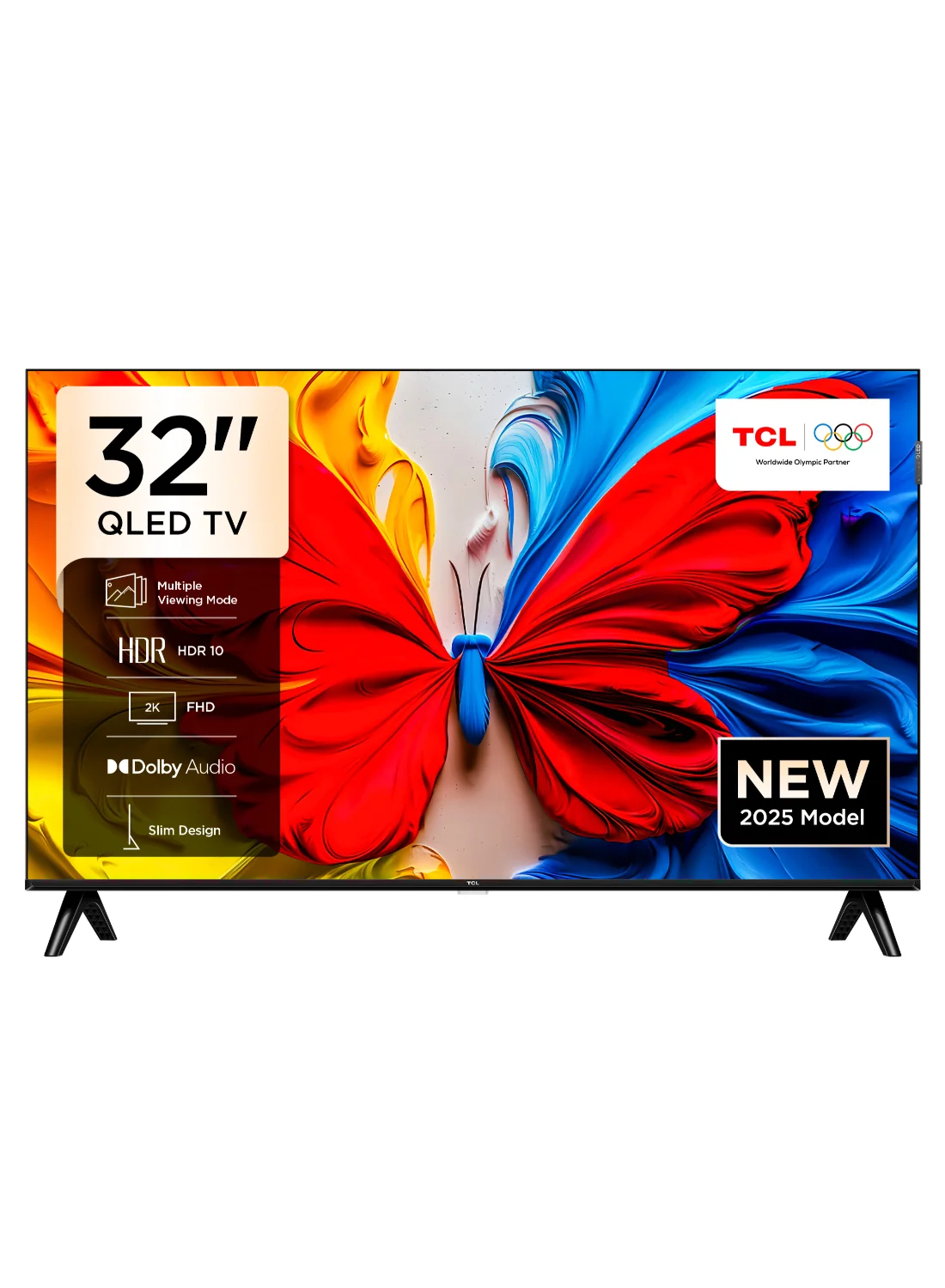 Premium 32 Inch QLED Smart TV HDR 10 Dolby Audio 60Hz Slim Design (Black, 81 cm) cf5no