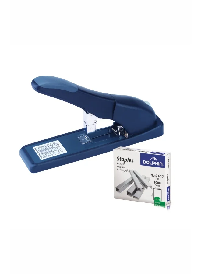 Dolphin Heavy-Duty Stapler Professional Office Binding Tool (Metal Body, 140 Sheet Capacity) er4en