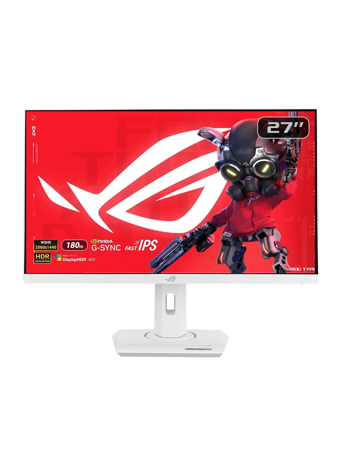 Premium 27 Inch WQHD Fast IPS Gaming Monitor, 180Hz Refresh Rate, 1ms Response Time, USB Type-C, Adaptive Sync Technology (White, 27 Inch) isgn7