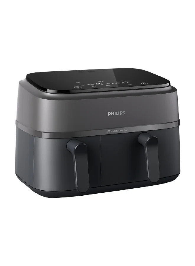 Professional Dual Basket Air Fryer 2750W High-Capacity Kitchen Appliance (Black, 9 L) s8iuz