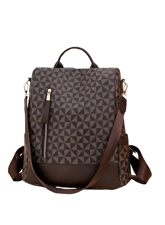 SHABILI Premium PU Leather Backpack Large Capacity School and Travel Bag for Women and Students (Black, 30x40x15 cm) wqg88