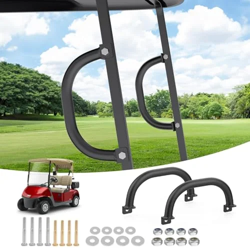 10L0L Universal Golf Cart Grab Handles for Square Tube Vehicles (Black, Set of 2) g22sw