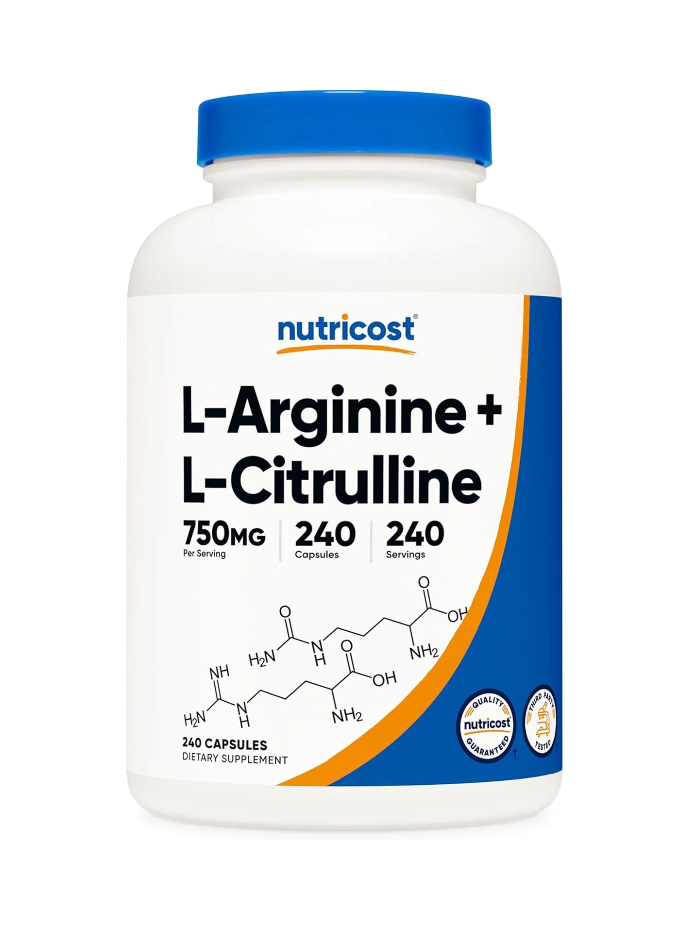 Nutricost L-Arginine and L-Citrulline Amino Acid Supplement (240 Capsules) rr3jj
