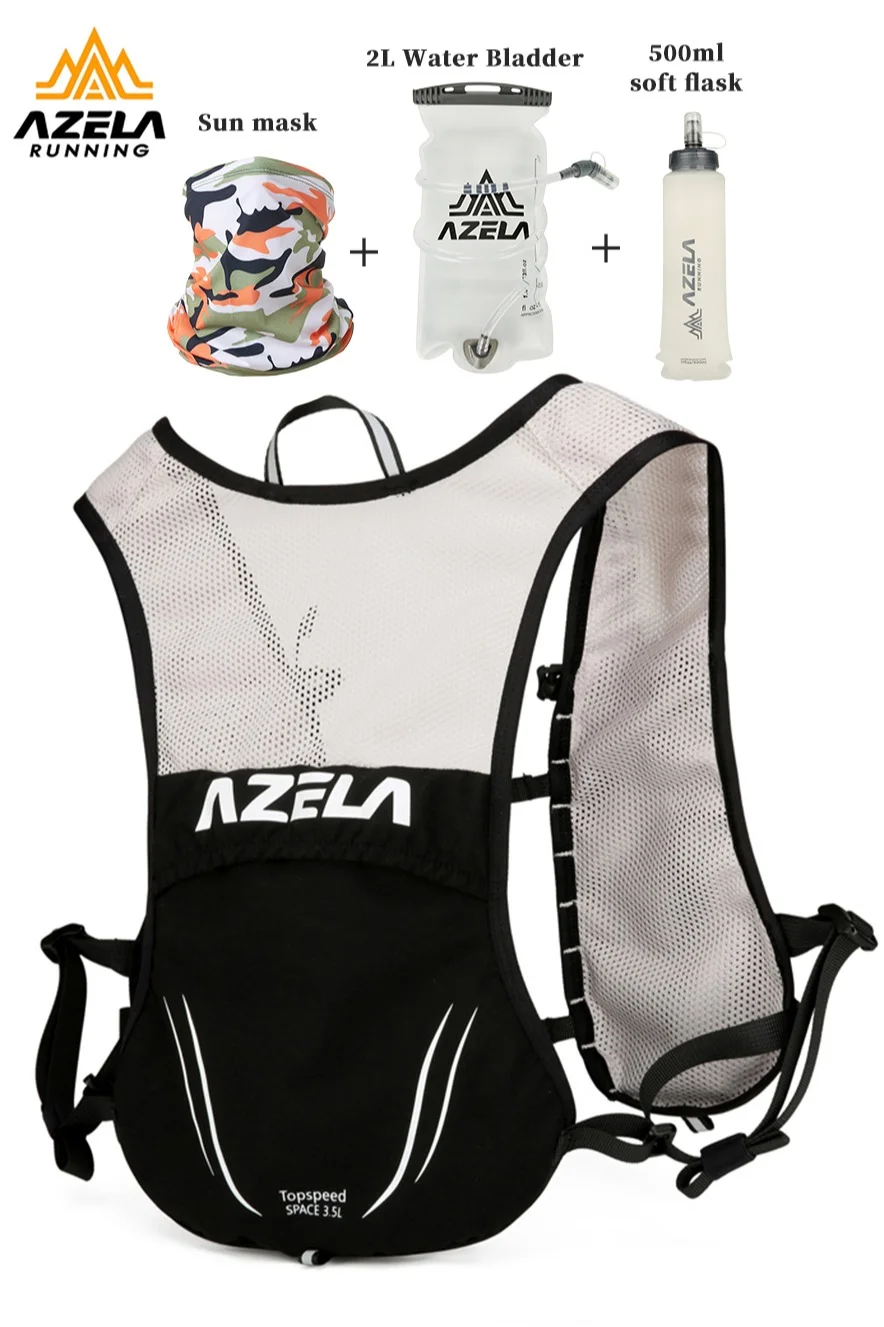 AZELA Hydration Vest Set with Neck Gaiter Breathable Lightweight Running Gear (3.5 L) c82ic