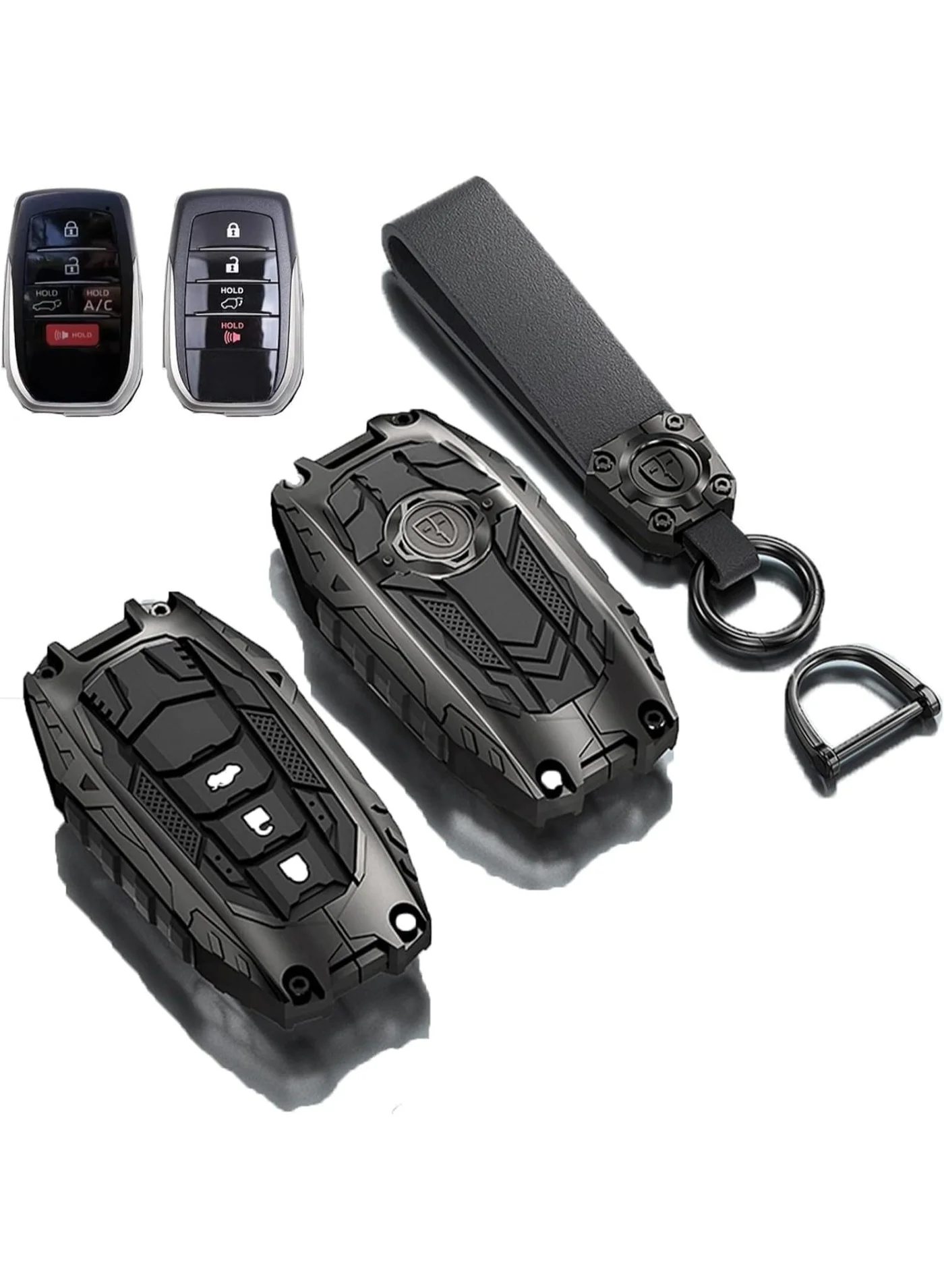 NOSKIN Premium Metal Key Fob Cover Protector (Full Protection, Durable Zinc Alloy) for Modern SUV and Sedan Keyless Entry Remotes v0x9k