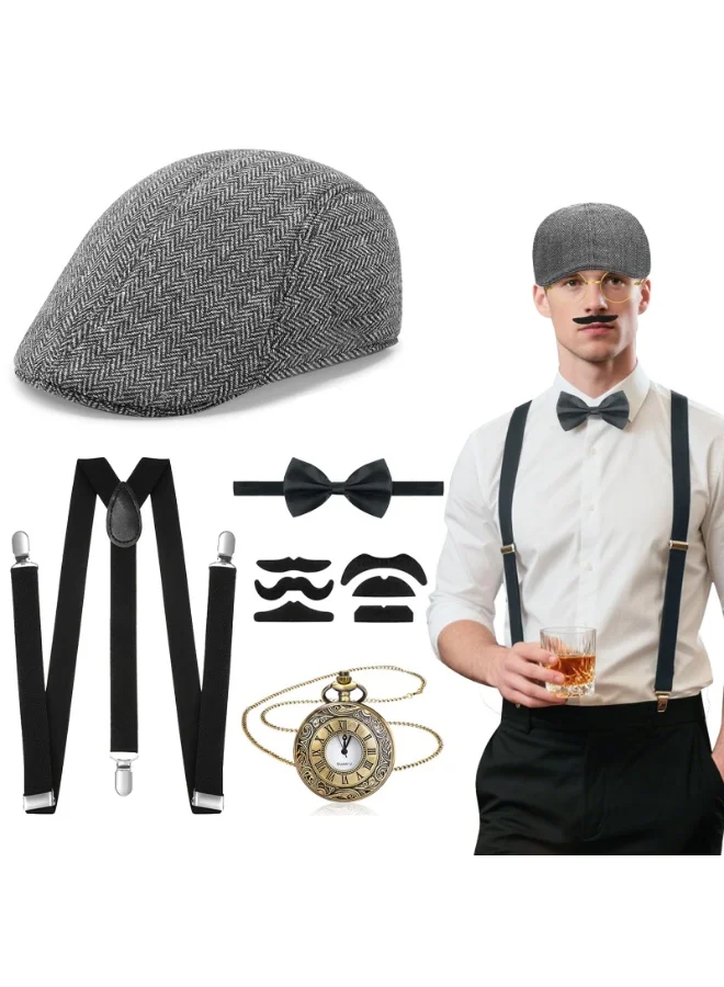 NajmStyle 1920s Gatsby Costume Accessories Set for Men (5-Piece Vintage Cosplay Outfit) 6nvfo