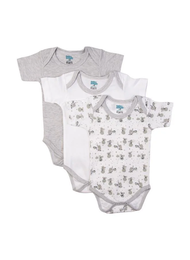 Babies Basic Printed Romper Set (Multi-Color, 3-Pack, 0-3 Months) 6dlx3