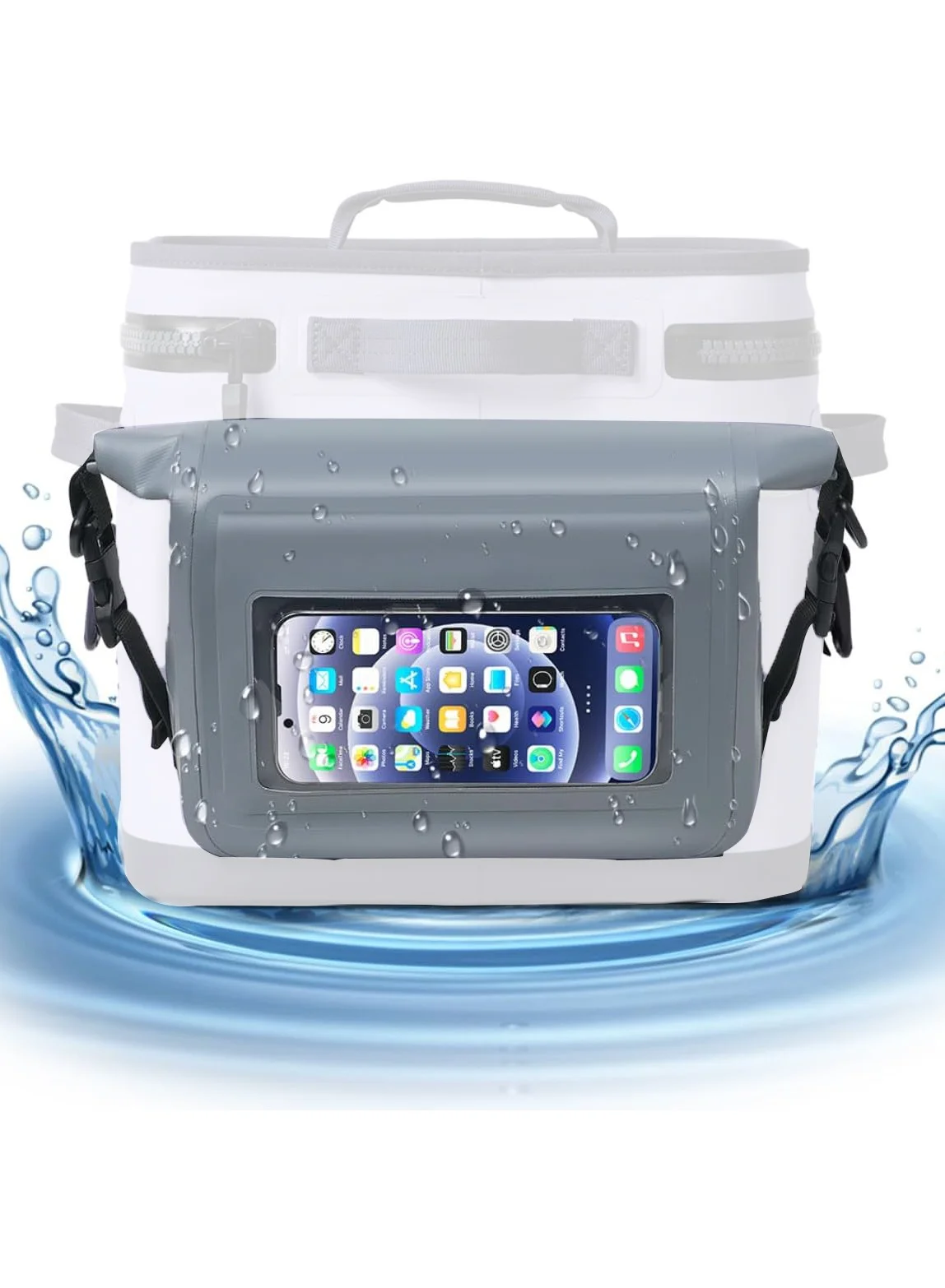 SOLARAE Waterproof Dry Bag Pouch with Waist Strap and Shoulder Strap Touch Sensitive Phone Case (Black, 20 cm x 15 cm) xg6t1