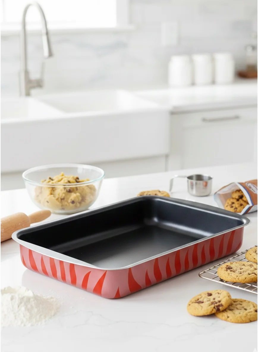 Wilson Aluminium Non-Stick Rectangular Baking Tray (Red, 35 x 25 cm) Premium Kitchen Bakeware for Professional Results r4uur